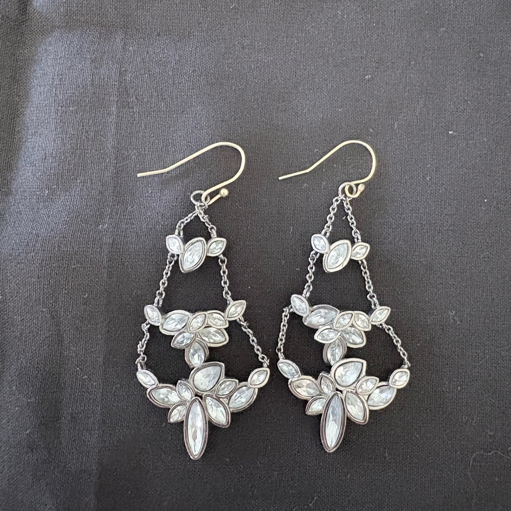 Alexis Bittar Silver Crystal Chandelier Drop Earrings